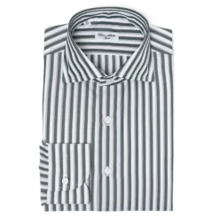 Cesare Attolini Striped Shirt "Multipla Righe" In Fine Cotton Twill From Carlo Riva -