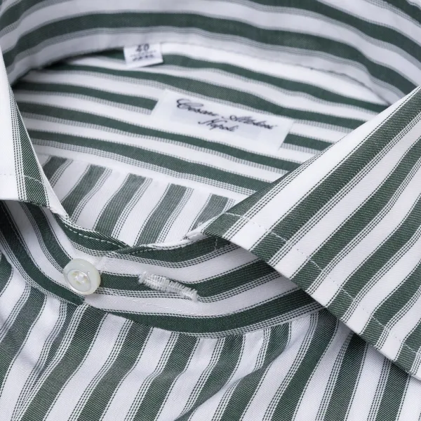 Cesare Attolini Striped Shirt "Multipla Righe" In Fine Cotton Twill From Carlo Riva -