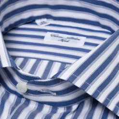 Cesare Attolini Striped Shirt "Multipla Righe" In Fine Cotton Twill From Carlo Riva -