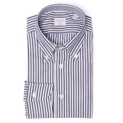 Borriello Striped Shirt "Stile Inglese" With Button Down And Sport Cuff - Handma
