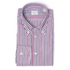 Borriello Striped Shirt "Stile Inglese" With Button Down And Sport Cuff - Handma