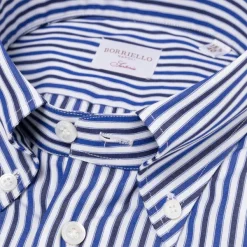 Borriello Striped Shirt "Stile Inglese" With Button Down And Sport Cuff - Handma