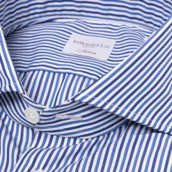 Borriello Striped Shirt "Stile Londra" With Double Cuff - Handmade