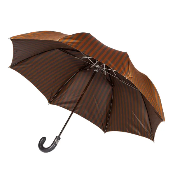 Maglia Striped Telescopic Umbrella "Regimental" With Leather Handle