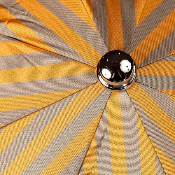 Maglia Striped Telescopic Umbrella "Regimental" With Leather Handle