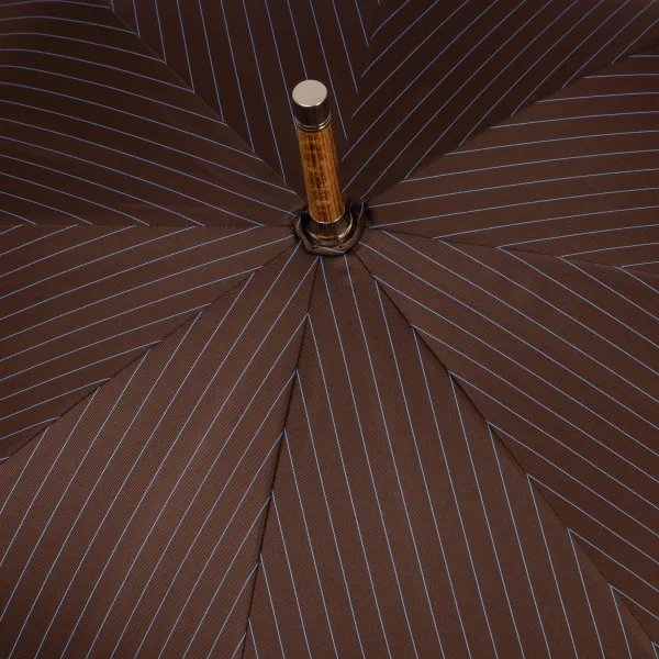 Maglia Striped Umbrella "Lord" With Solid Wood Frame And Bamboo Wood Handle