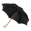 Maglia Striped Umbrella "Lord" With Massive Wooden Frame And Handle Made Of Hickory Wood