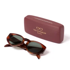 TBD EYEWEAR Sunglasses "Madras Havana" With Green Lenses - Handmade