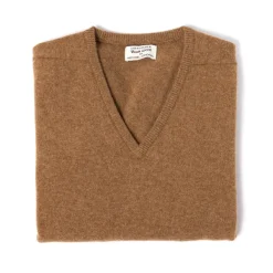 William Lockie Sweater "Leven Vee" Made Of Geloong Lambswool - 2 Ply