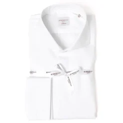 Borriello Tuxedo Shirt "Sartorial-Piquet" Made Of Cotton Poplin From Thomas Maso