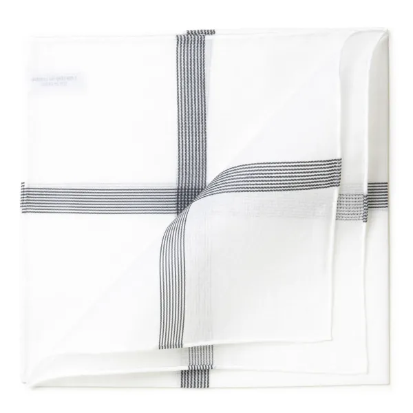 Simonnot-Godard White Handkerchief "Symphony" Made Of Cotton - Hand-Rolled