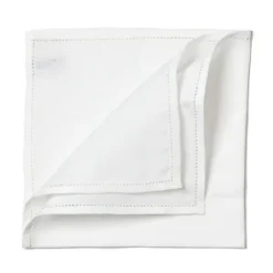 Simonnot-Godard White Linen Pocket Square