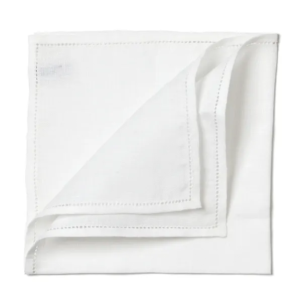 Simonnot-Godard White Linen Pocket Square