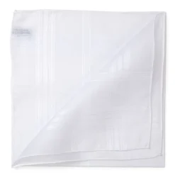 Simonnot-Godard White Patterned Cotton Handkerchief "Renaissance"