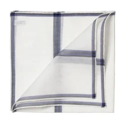 Simonnot-Godard White Patterned Cotton Pocket Square