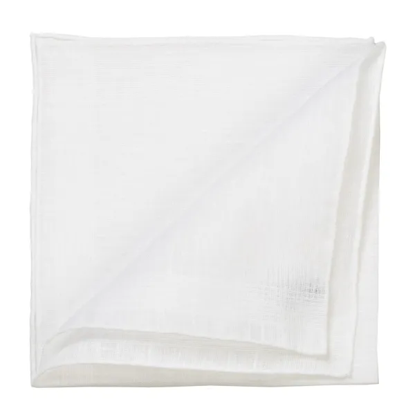 Simonnot-Godard White Pocket Square "Blanc" Made Of Pure Linen