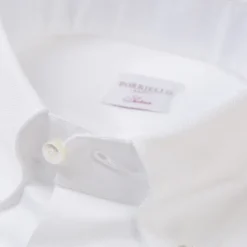 Borriello White Shirt "Royal Oxford" With Button-Down Collar And Barrel Cuffs -