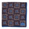 Petronius Wool And Silk Pocket Square "Vintage 58" - Medaillon Large Blue