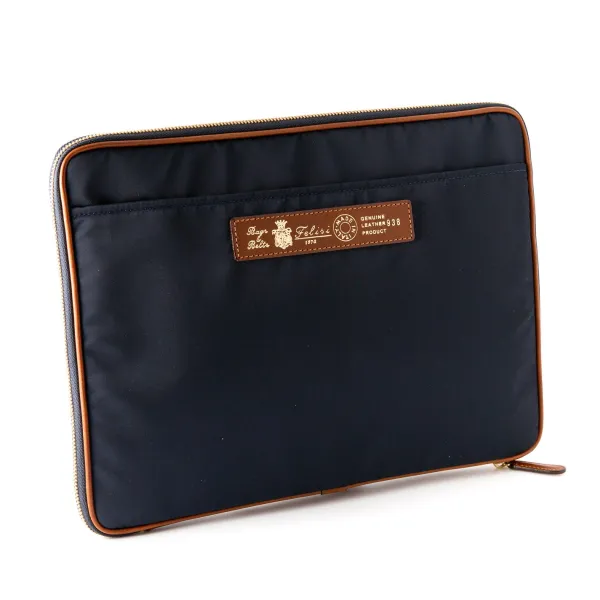Felisi Zip-Case "Notebook" Made Of Nylon And Saddle Leather